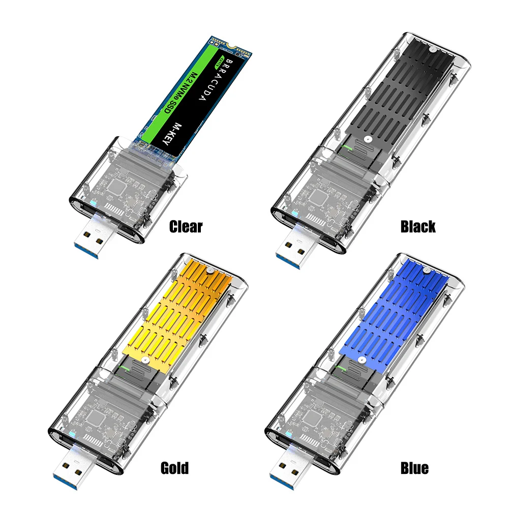 Прозрачный чехол для жесткого диска SSD высокоскоростной usb 3.1 Gen2 10 Гбит/с