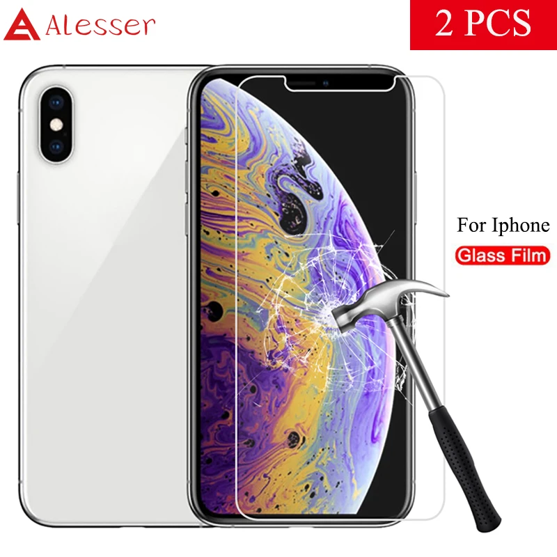 Alesser для 2 шт. Apple IPhone X XS Max XR 5 6 6s Plus 7 8 закаленное стекло Защитная пленка