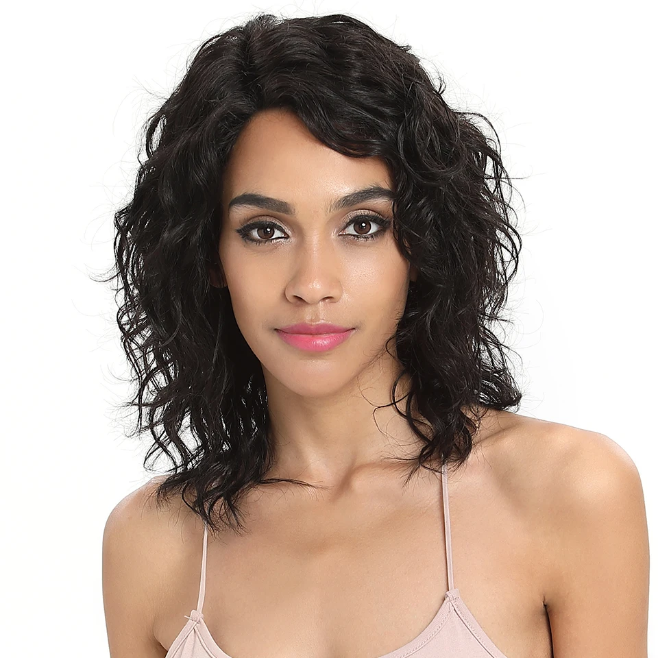 Гладкие парики из человеческих волос парик для влажных и волнистых 100%