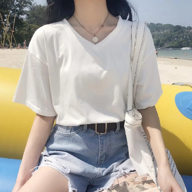 

New Classic fashion high quality leisure breathable Summer Cotton Short Sleeve women's T-shirt