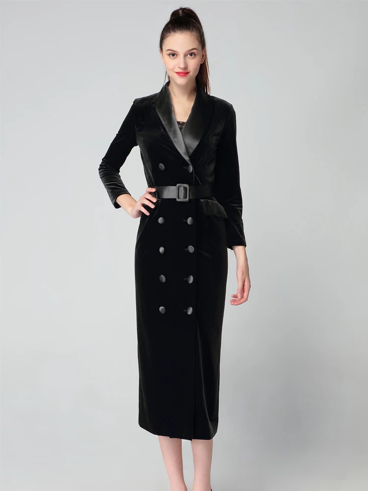 Британский модный Тренч темно-зеленого цвета для женщин тонкий Европейский