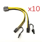 10 шт.лот PCI-E PCIE 8p Женский до 2 портов двойной 8pin 6 + 2 p Вилка GPU видеокарта кабель удлинителя питания для майнинга