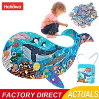 hahowa animal jigsaw puzzle toys for children unique shapes child puzzle kids montessori educational games toys christmas gifts