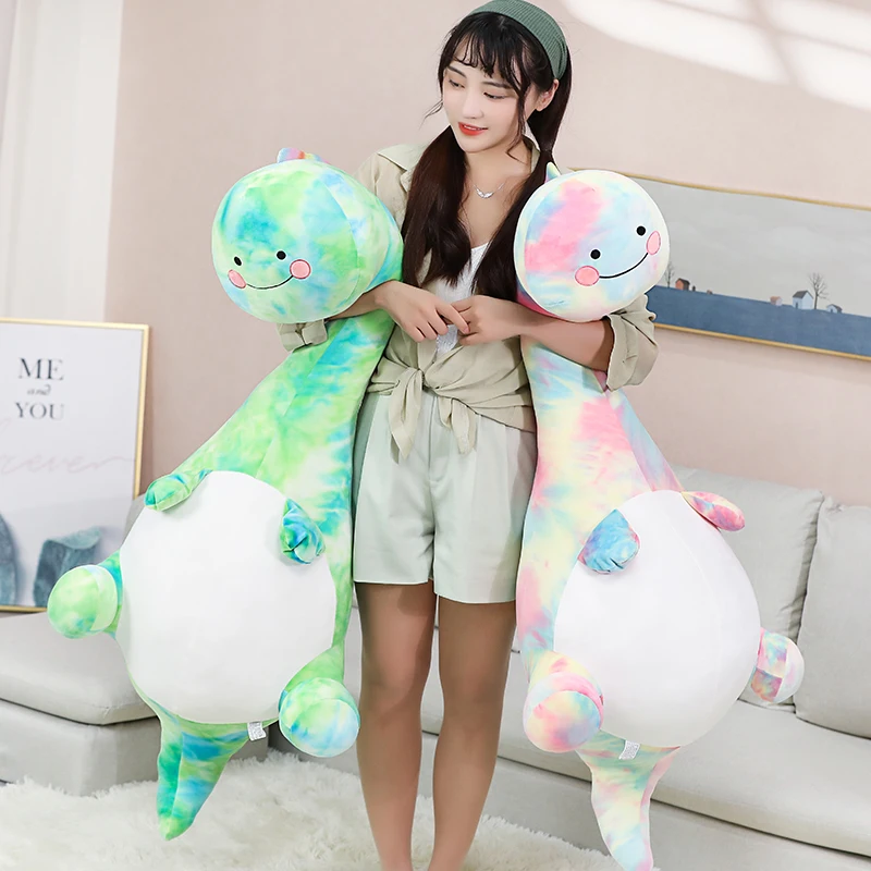 Гигантский милый Радужный динозавр Huggable плюшевые игрушки набивное животное