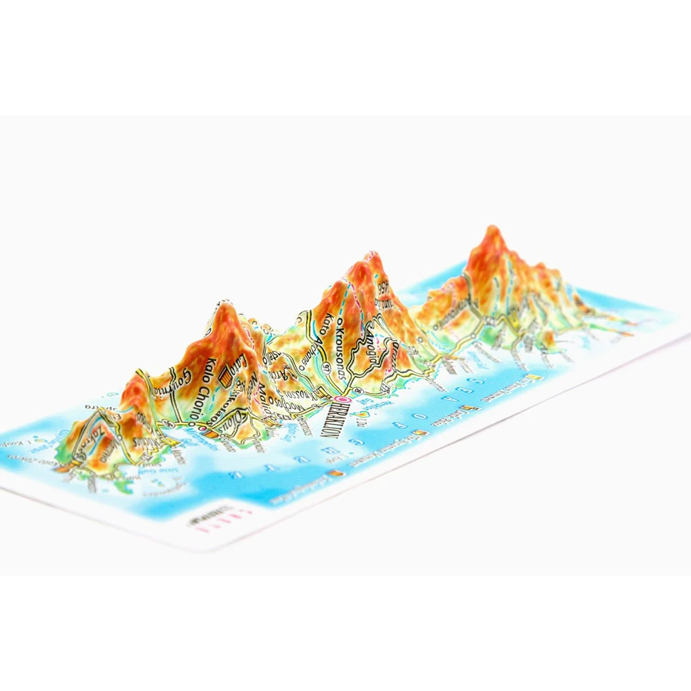 3D Карта КРИТ 3Д Высокообъёмная панорама Рельефная Магнит На холодильник Туризм