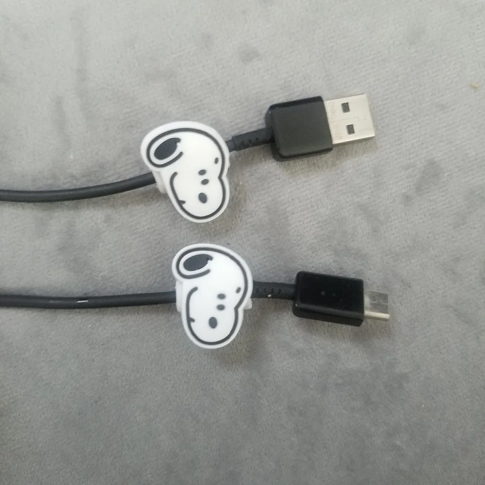 100 шт./партия, мультяшное Зарядное устройство USB, кабель для передачи данных, защита для iphone 5 6 7 8 X, защита шнура, защита для зарядки, защита usb-кабеля