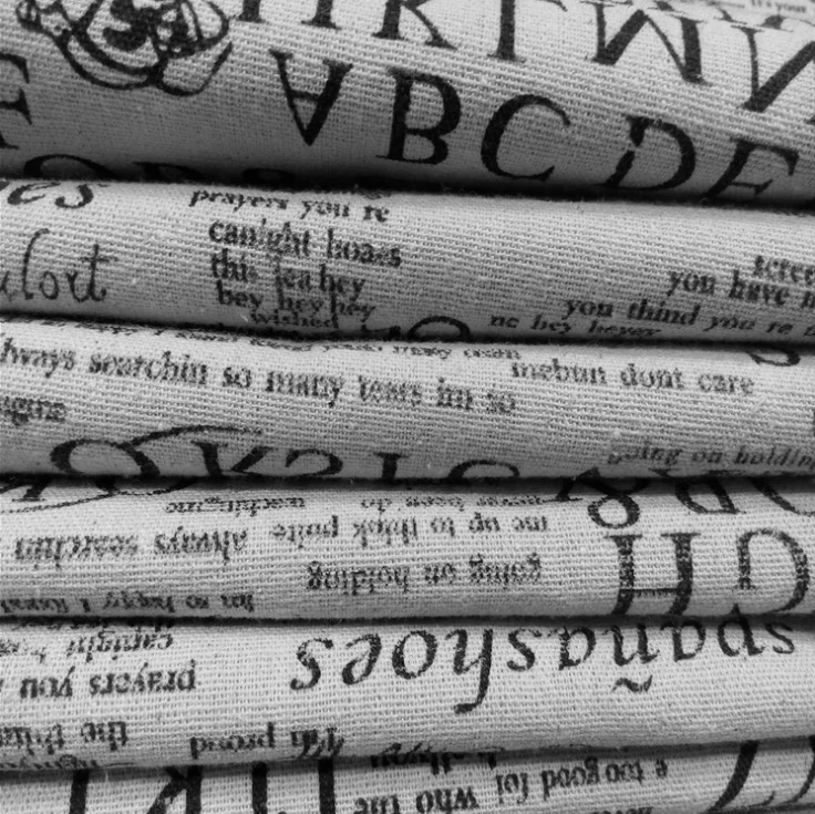 Ткань хлопчатобумажная льняная с принтом газет для квилтинга шитья дивана