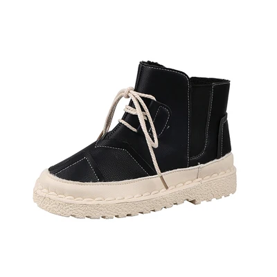 

Martin boots female 2019 winter new casual British wind plus velvet plus cotton ankle boots