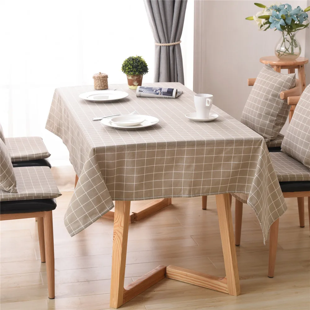 Декоративная скатерть серый лен для дома кухни плед желтая свадьбы столовой