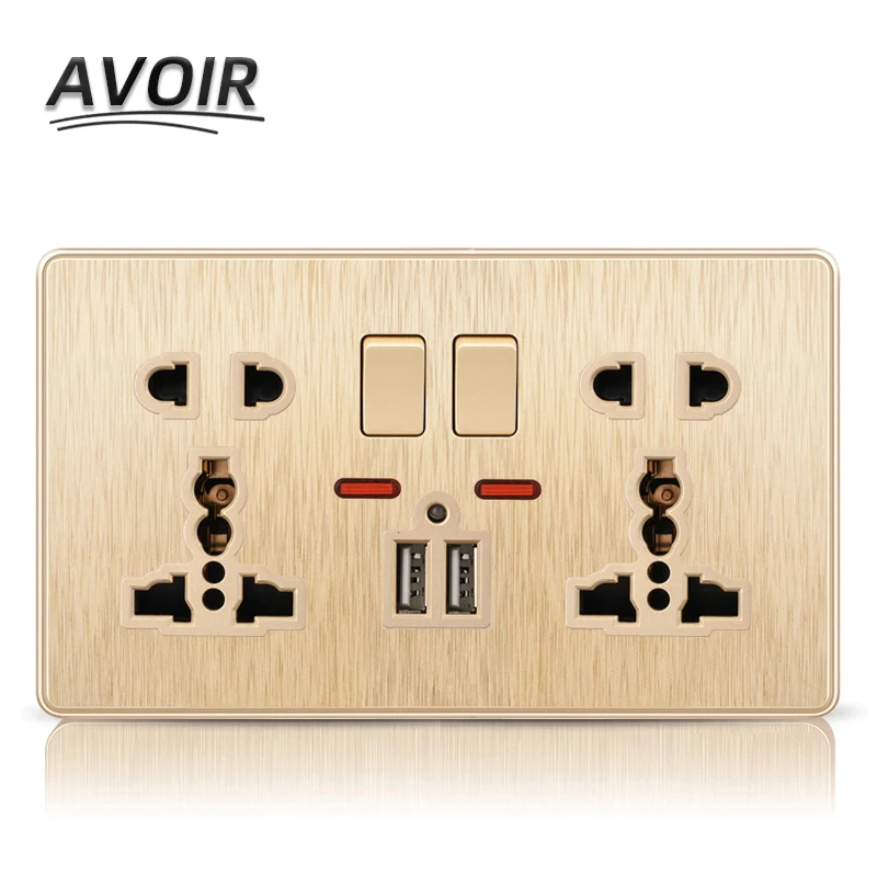 

Avoir International Standard Socket 3 Hole 5 Hole Dual USB Mobile Charging Port Double Wall Power Outlet 146mm*86mm