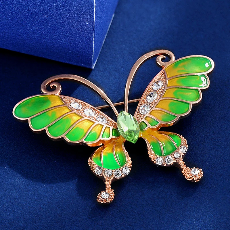 Женские Стразы большая брошь-бабочка элегантные цветные насекомые булавка в