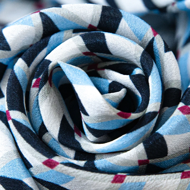 

100% Real Silk Women Casual Shirt Tops Summer Elegant O-neck Vintage Three Quarter Lantern Sleeve Lady Loose Plaid Print Blouse