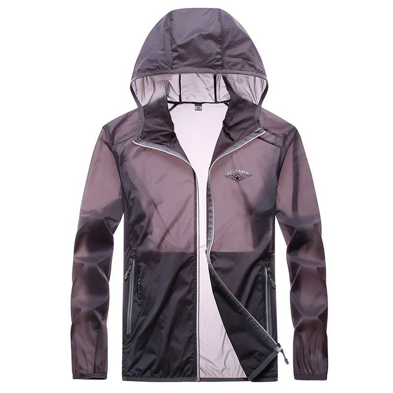 

Summer Jacket Super Thin Lightweight Anti-UV Skin Protection Functional Jackets Hooded Outerwear Travel Portable Windbreaker Men