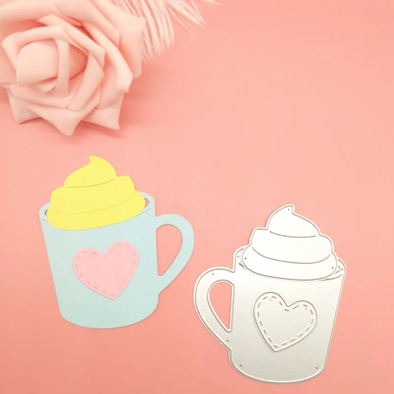 Любовь сердце кофе чайная чашка кружка Сделай Сам металлические штампы