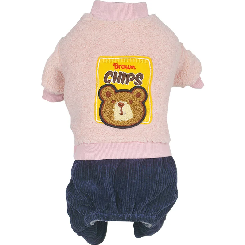 

Dog Clothes Small Dog Clothes Spring and Autumn Winter Clothes Pet Teddy Bear Autumn Clothes Winter Days Thick Type Cute Bear