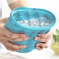 c2 1000ml silicone ice cube maker with lid ice bucket ice mold space saving champagne wine beer bucket for kitchen party barware