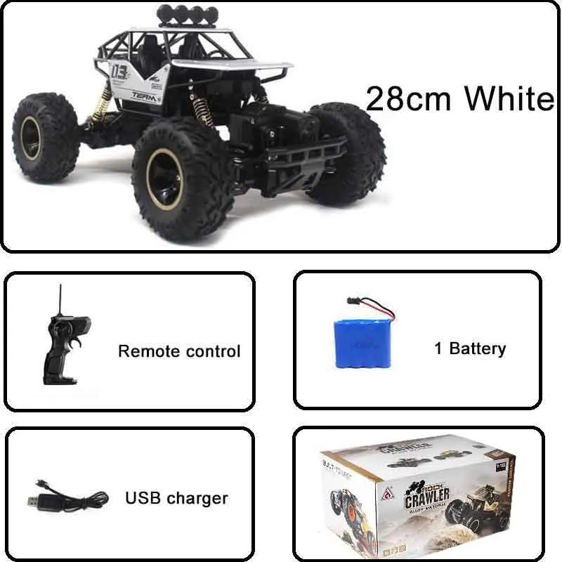 1:16 4WD автомобили RC автомобили обновленная версия 2,4G радиоуправляемые игрушечные машинки RC автомобиль высокоскоростные грузовики внедорожные Грузовики Игрушки для детей - Цвет: 28cm White