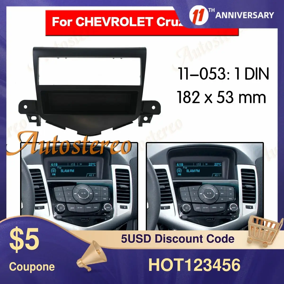 Рамная Панель Авто Радио стерео Fascia Для Chevrolet Cruze 2009-2011 1DIN комплект для приборной
