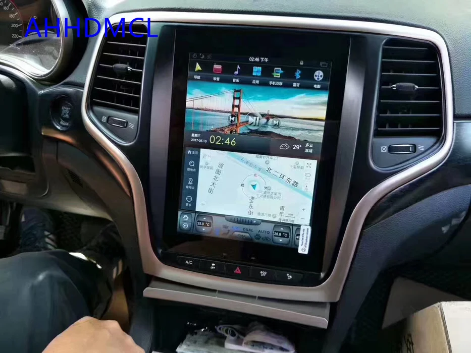 Мультимедийный плеер в стиле Тесла автомобильный стерео проигрыватель на Android с