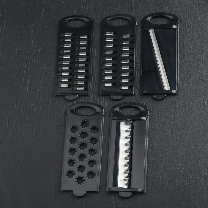 Тёрка с лотком Vegan 6 насадок овощечистка металлическая цвет красный | Дом и сад