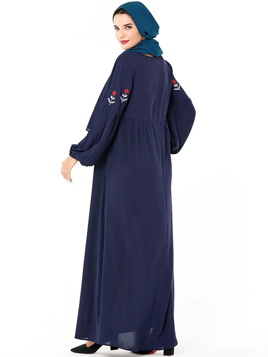 Мусульманское вечернее платье длинное бархатное мусульманское с вышивкой для