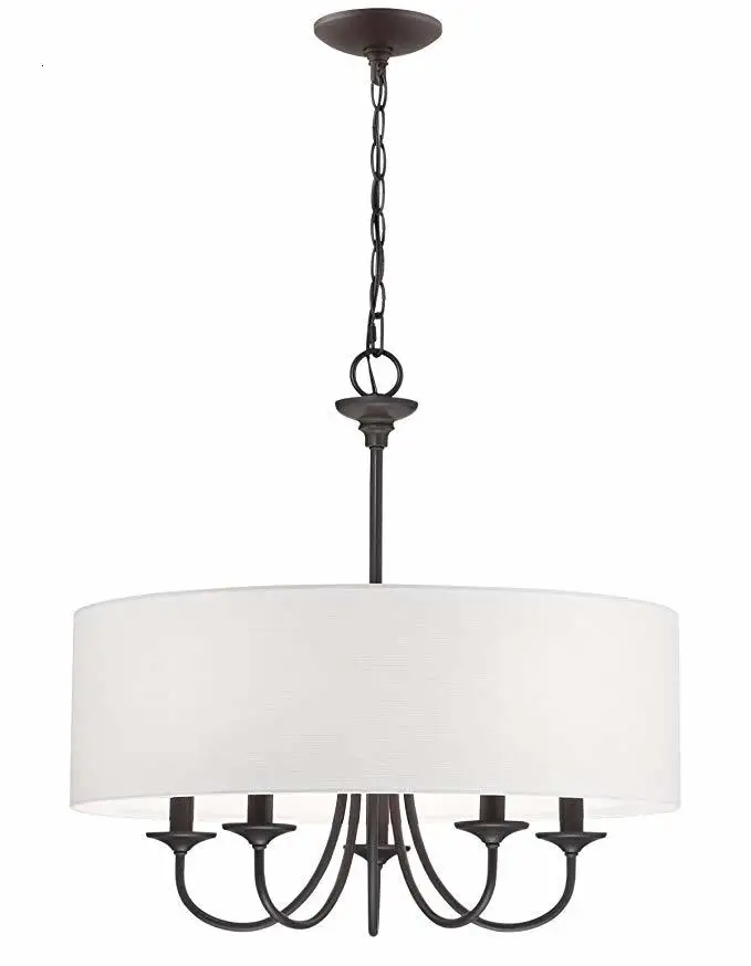 Новый дизайн тканевый абажур металлическая Подвесная лампа-канделябр | Лампы и