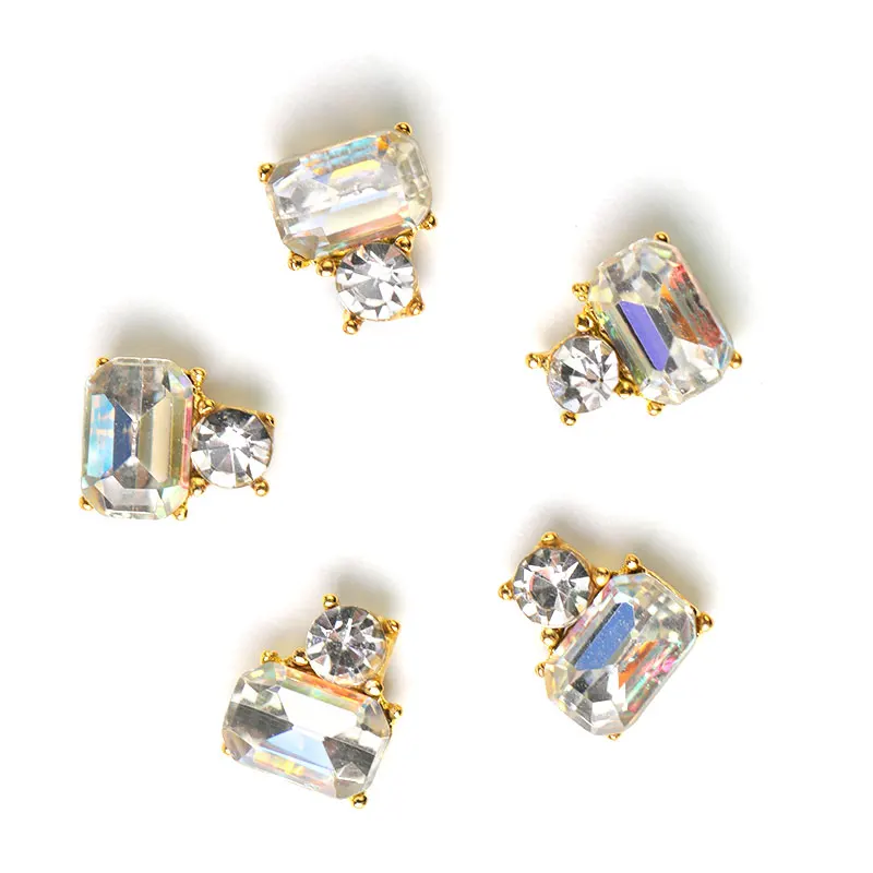 

10Pcs New 2019 Glitter Pearl with Rhinestones Alloy Metal 3D Nail Art Decoration Charms Studs Nails 3d Jewelry