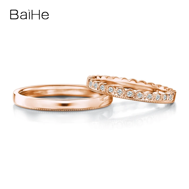 BAIHE однотонное 18K Белое Золото H/SI натуральные бриллианты женское кольцо для