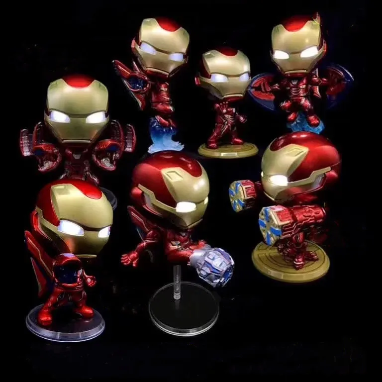

Avengers 3 Iron Man Nano Knife Power Hammer Jet Car Decoration Luminous Figure 9-13.5cm