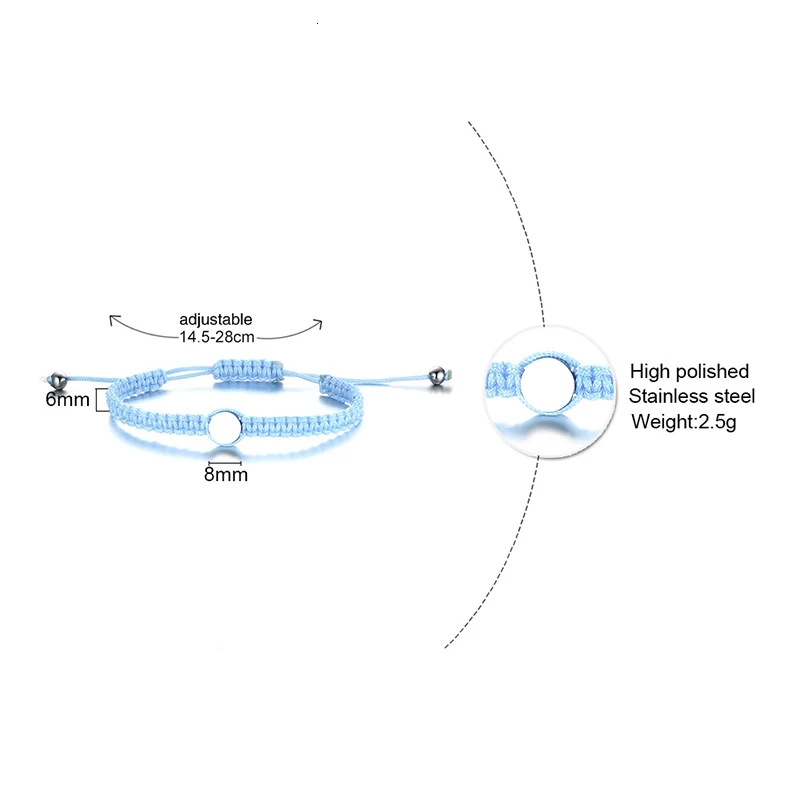 Vnox его и ее соответствующие пары браслетов для женщин мужчин с ручной плетеной