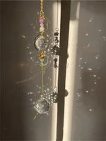 sun catcher with moon and crystals rainbow prism light diffuser boho home decoration fairy decor gift idea window crystal