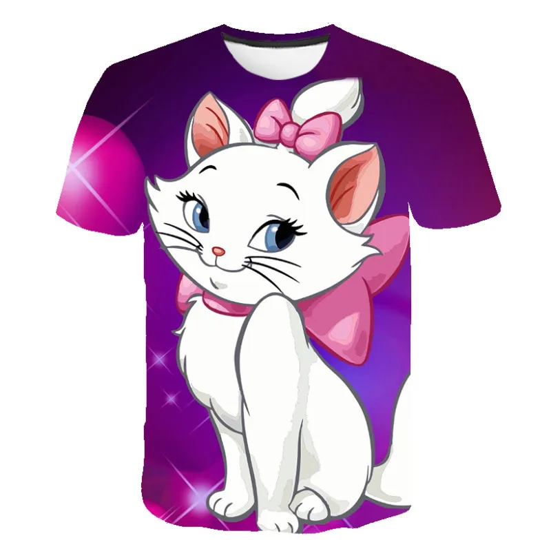 

New Boys and Girls Cute Pets Cute Cats 3D Printing Children's Fashion Casual Top Short Sleeve T-shirt