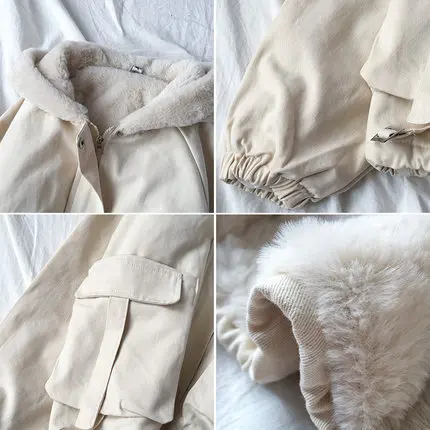 Зимняя женская куртка с капюшоном теплая пуховая парка хлопковое пальто Женская