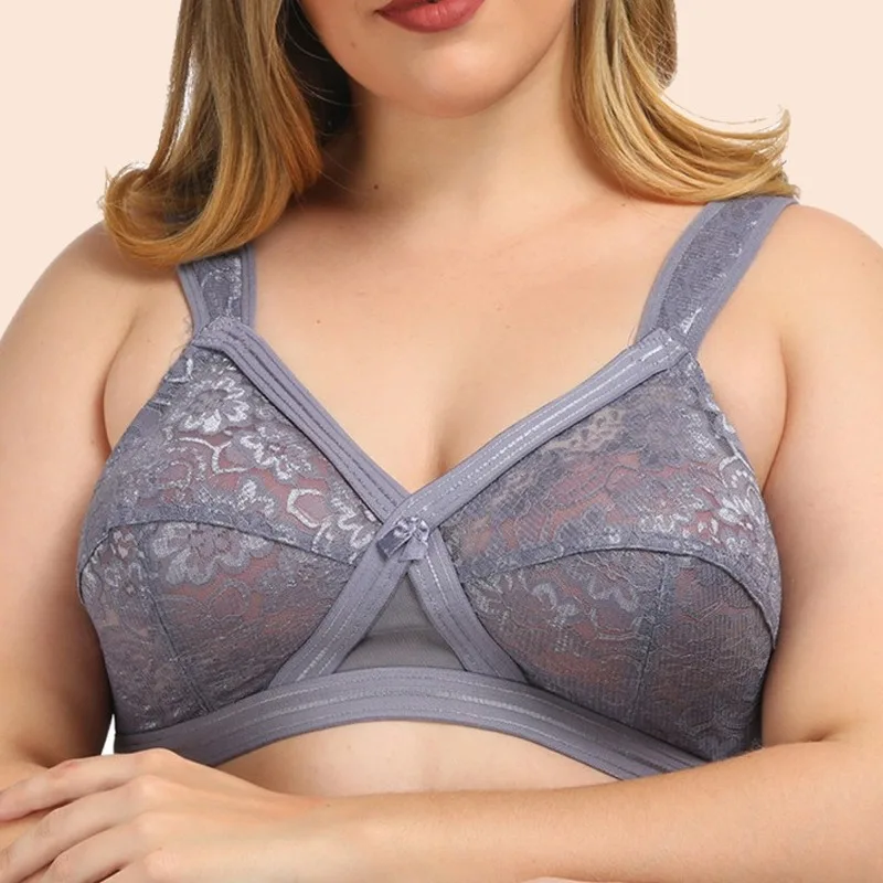 Удобный женский бюстгальтер бесшовный кружевной с застежкой сзади нижнее белье