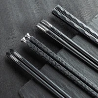 5 pairslot alloystainless chopsticks steel laser engraving squared edge non slip reusable sushi sticks hashi handmade gift pack