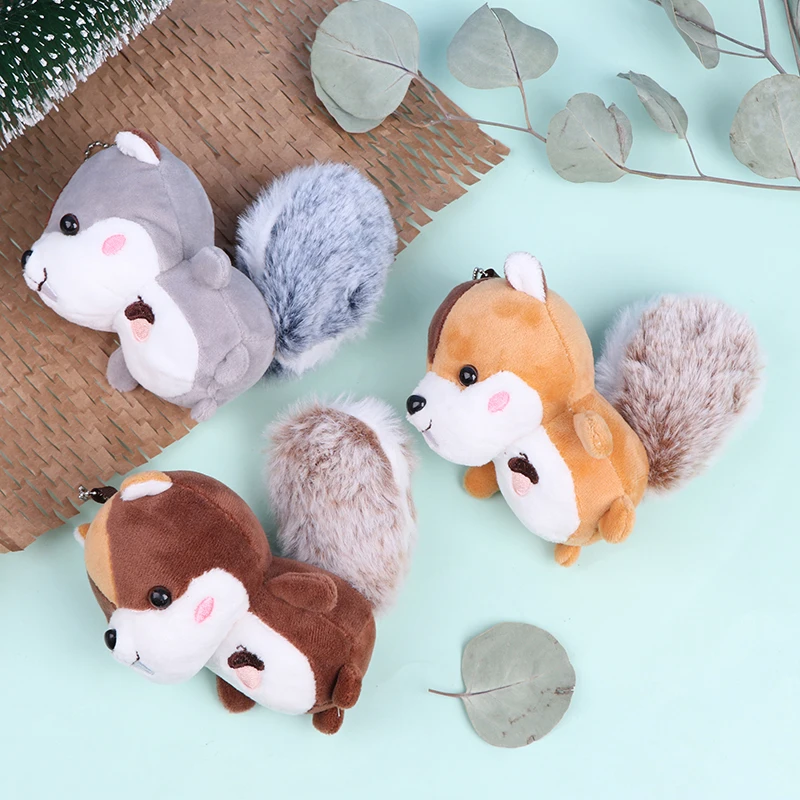 

1Pc Mini Squirrel Plush Toy Stuffed Doll Pendant Decorations Oversized Tail Squirrel Ornament Toys