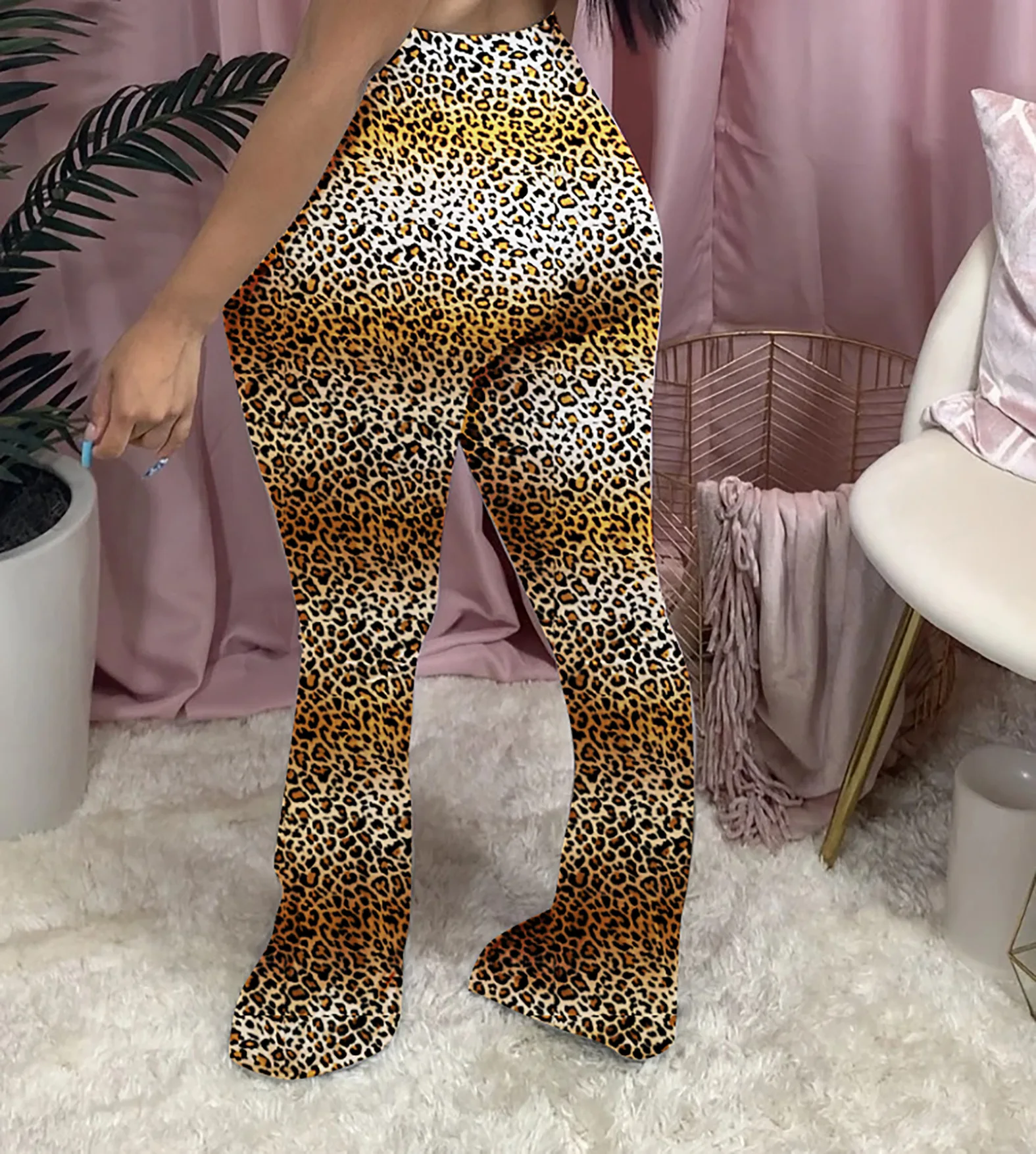 

Gradient Leopard Camouflage Women Party Joggers Harajuku High Wiast Stretchy Fitness Trousers High Street Plus Size Sweatpants