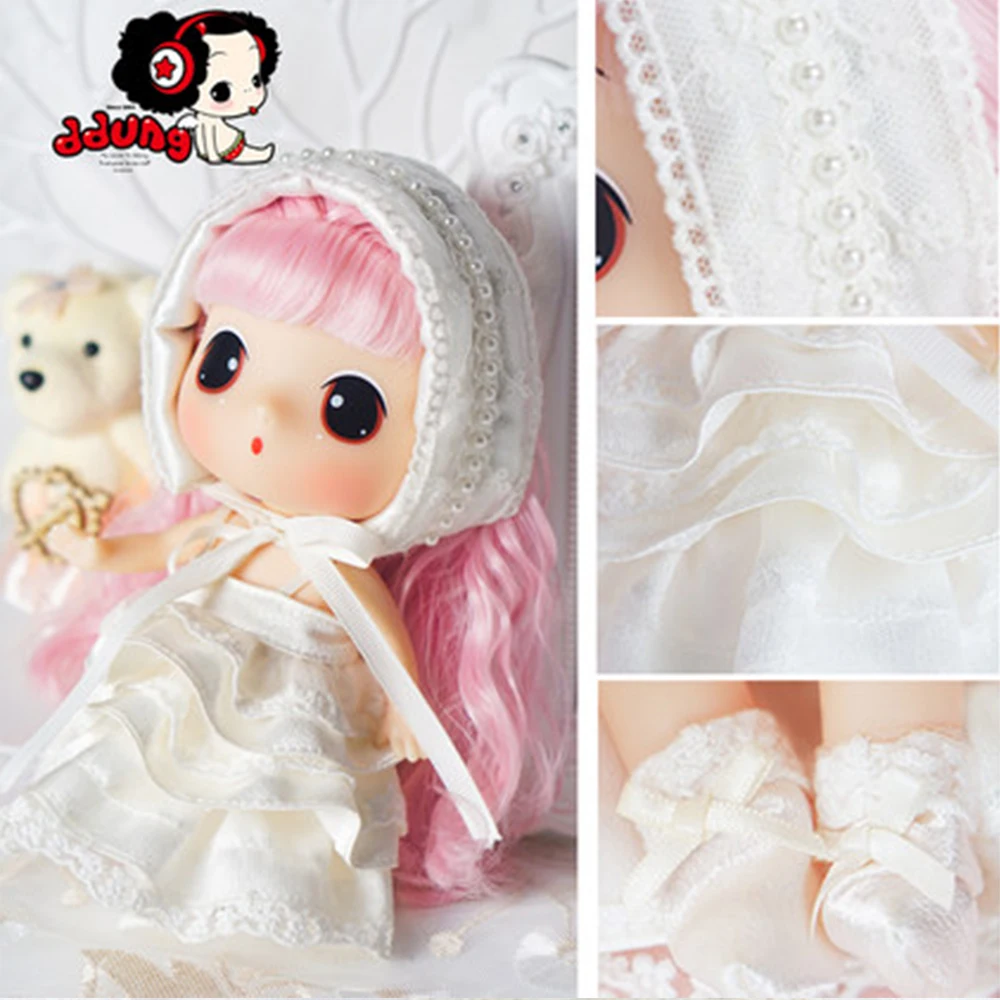 

Ddung Doll Beautiful Princess 18cm Genuine Korean Change Dressing Dolls Pink Princess Lovely Baby Girl Present Gift Collection