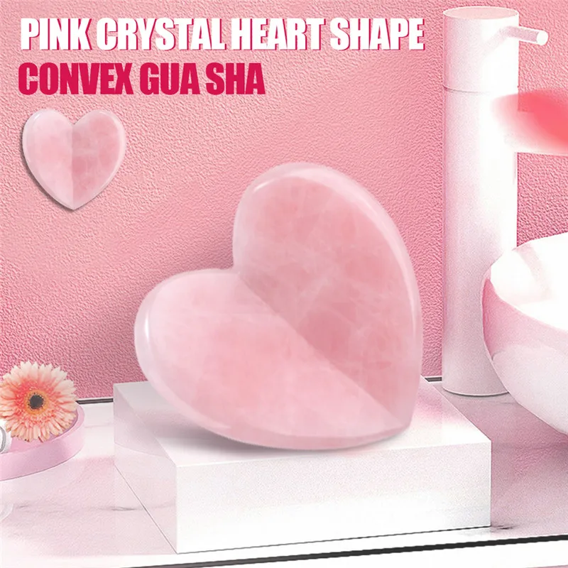 Натуральный розовый кварц вогнутый в форме сердца массажер для иглоукалывания