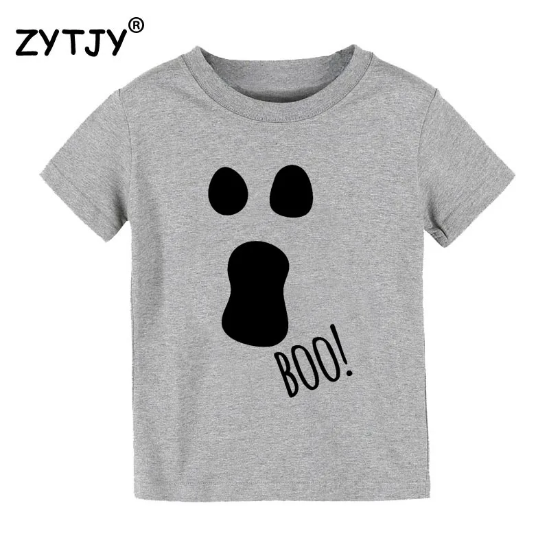 Детская футболка boo с принтом Хэллоуина для мальчиков и девочек одежда детей