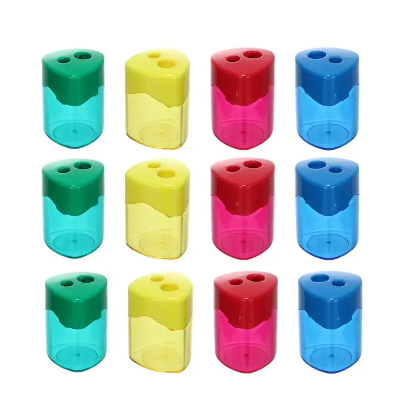 

12pcs Mini Durable Lightweight Plastic Sharpeners Pencil Sharpeners for Students