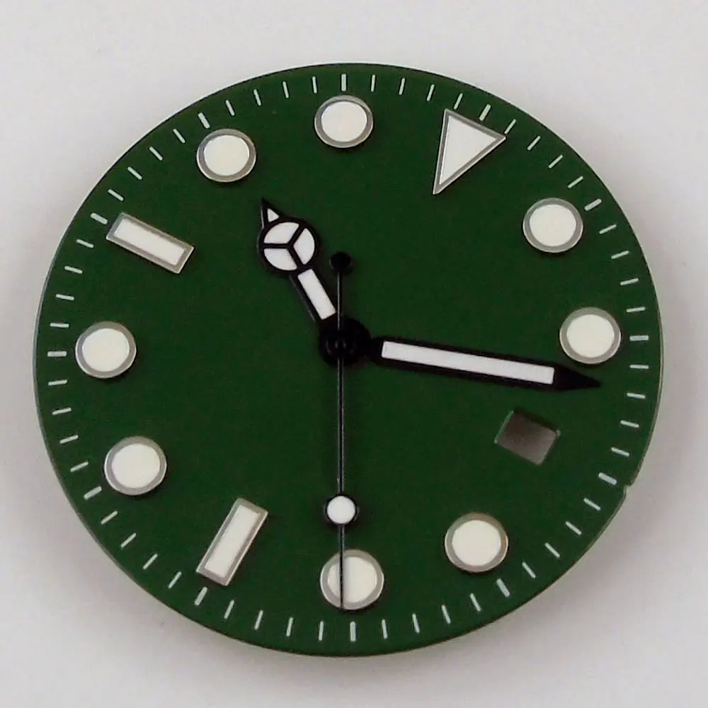 

Nologo 31.3mm Watch Dial for MINGZHU 2813 MIYOTA 8215 8205 Movement Date Window Black Needles Luminous Marks