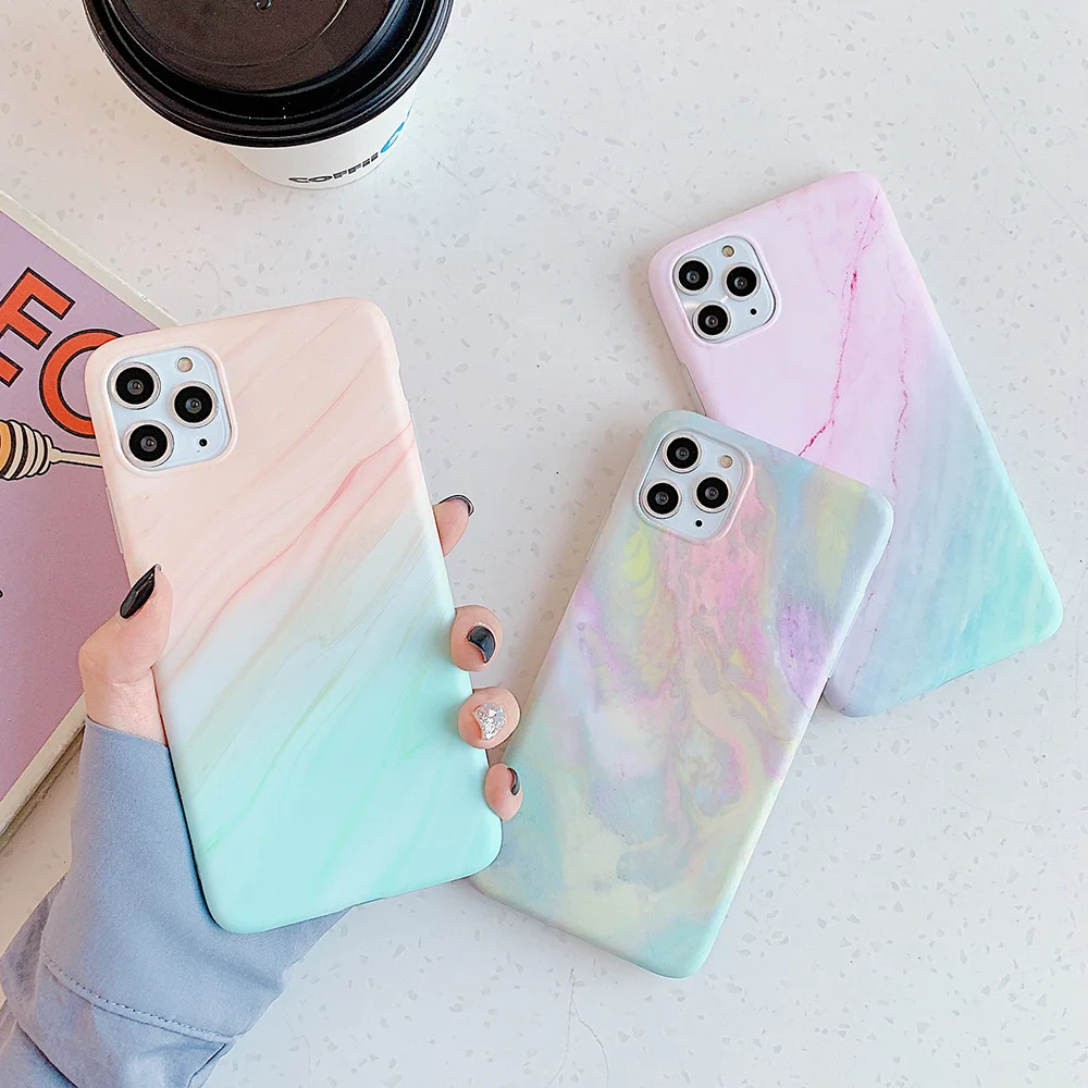 

Fashion Matte Marble Texture Stone Phone Case For iPhone 11 Pro Max 13 Pro 12Mini X XR XS Max 7 8 Plus Soft IMD Back Cover