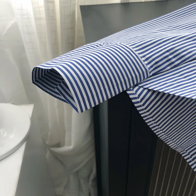 

Sherhure 2020 New Summer Cotton Fashion Blue White Striped Women Tops And Blouses Shirt Blusas Roupa Feminina