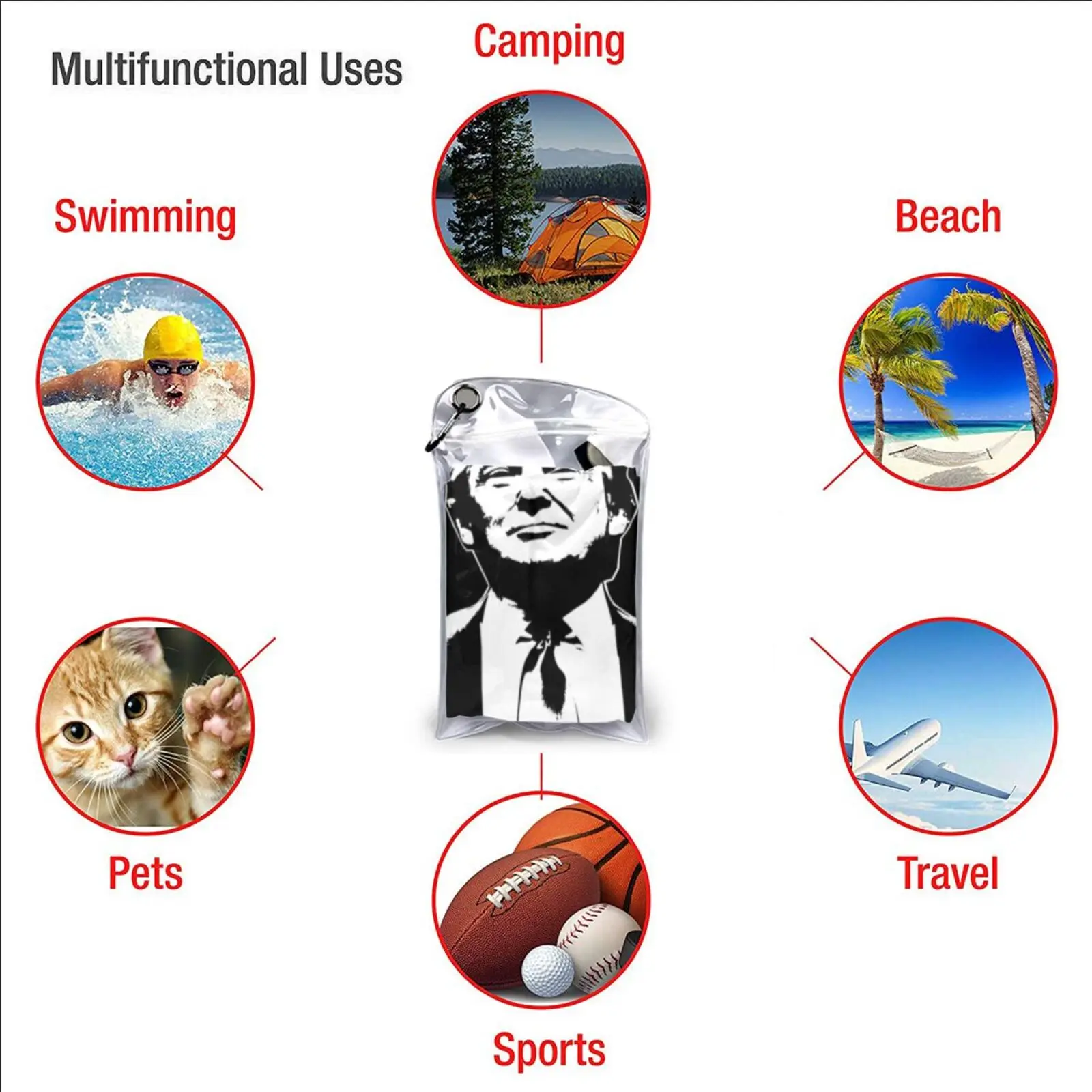 864511320 забавный подарок против Трампа быстросохнущее полотенце портативная