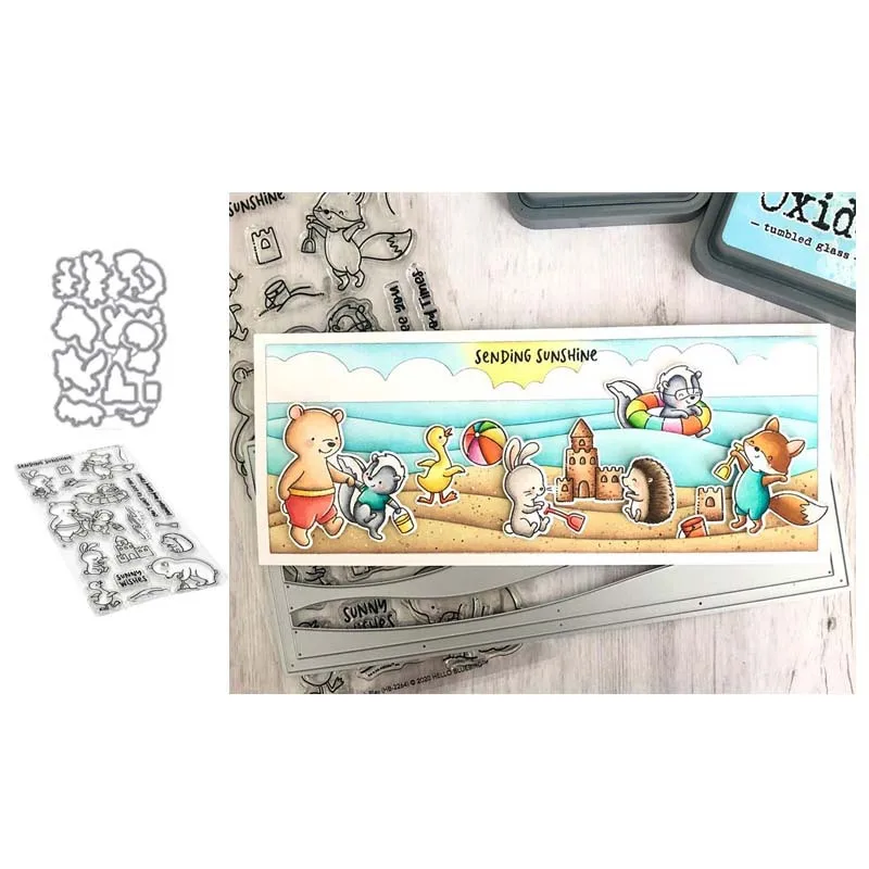 

Beach animals metal cutting knife die and seal embossing knife die, DIY card cutting, paperboard processing, punching die.