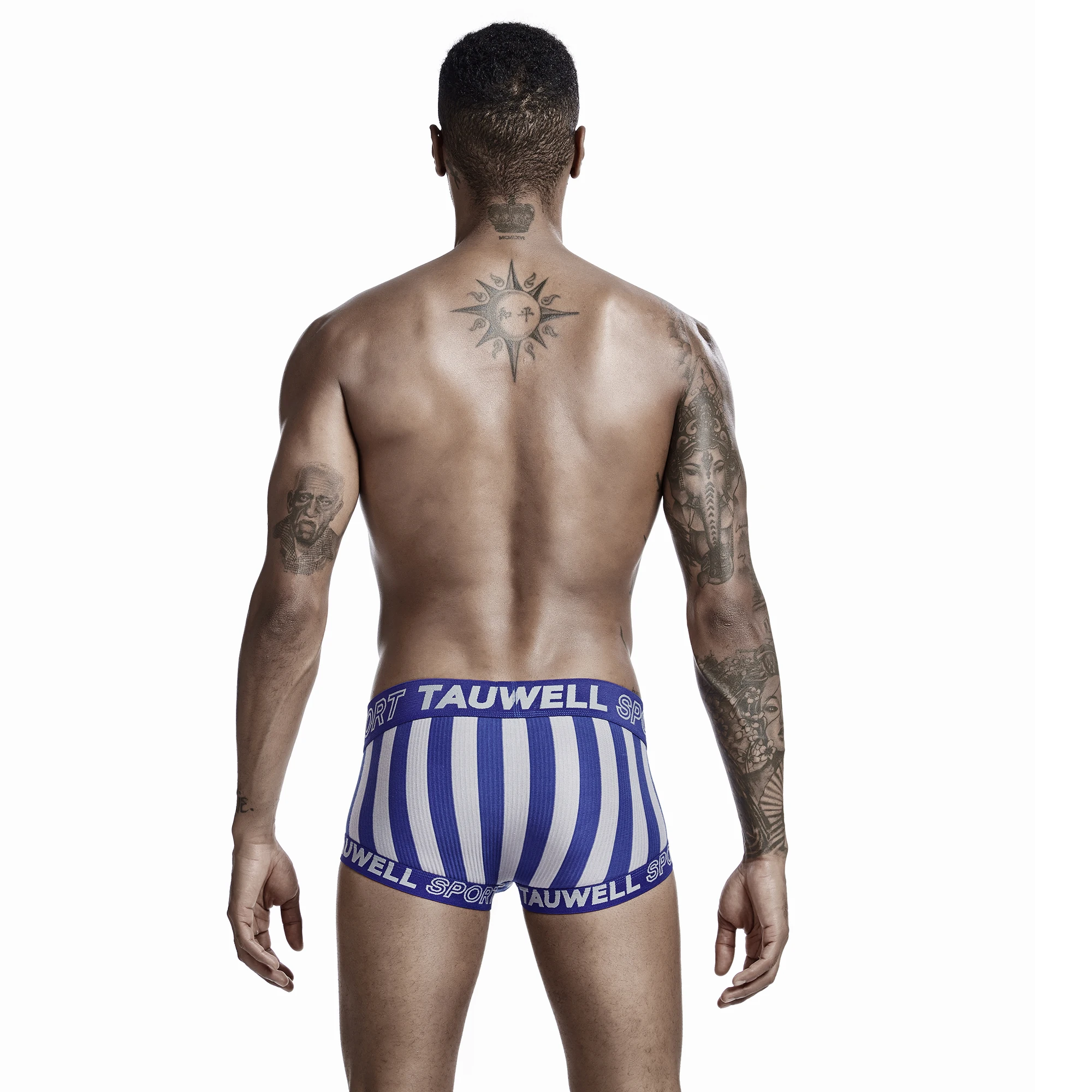 Мужские хлопковые трусы боксеры TAUWELL нижнее белье в полоску белье|Мужские