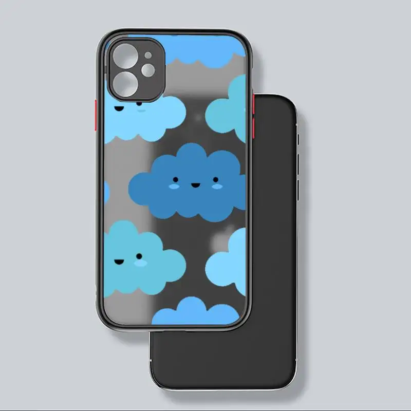 

Cute clouds pattern Phone Case matte transparent For iphone 7 8 11 12 plus mini x xs xr pro max cover