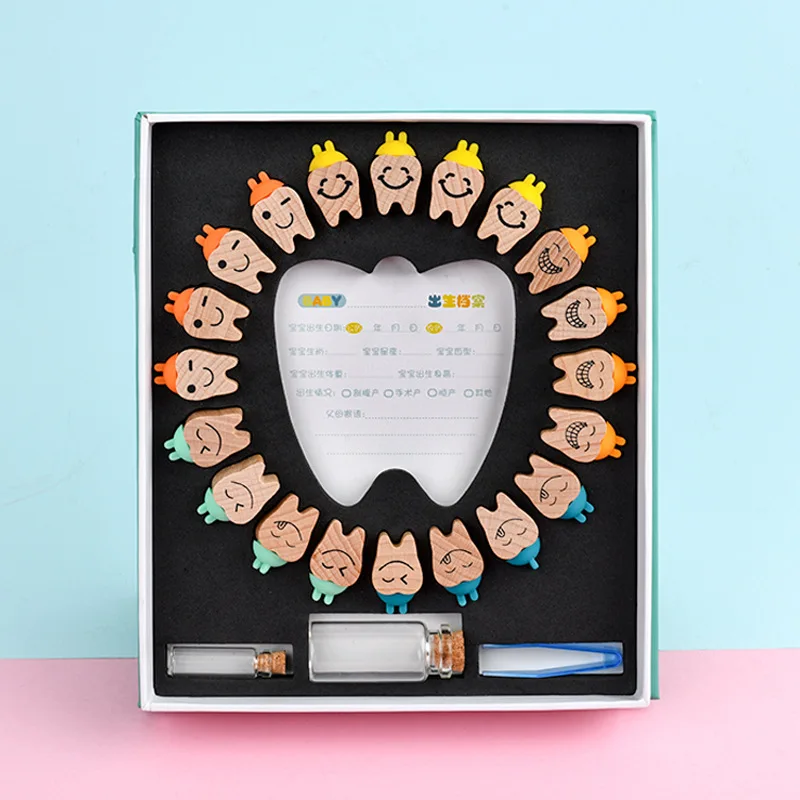Caja de madera para dientes de beb&eacute;, organizador de almacenamiento para dientes de leche, estuche de recuerdo para ni&ntilde;o y ni&ntilde;a, regalos bonitos para ni&ntilde;os, recuerdo-2