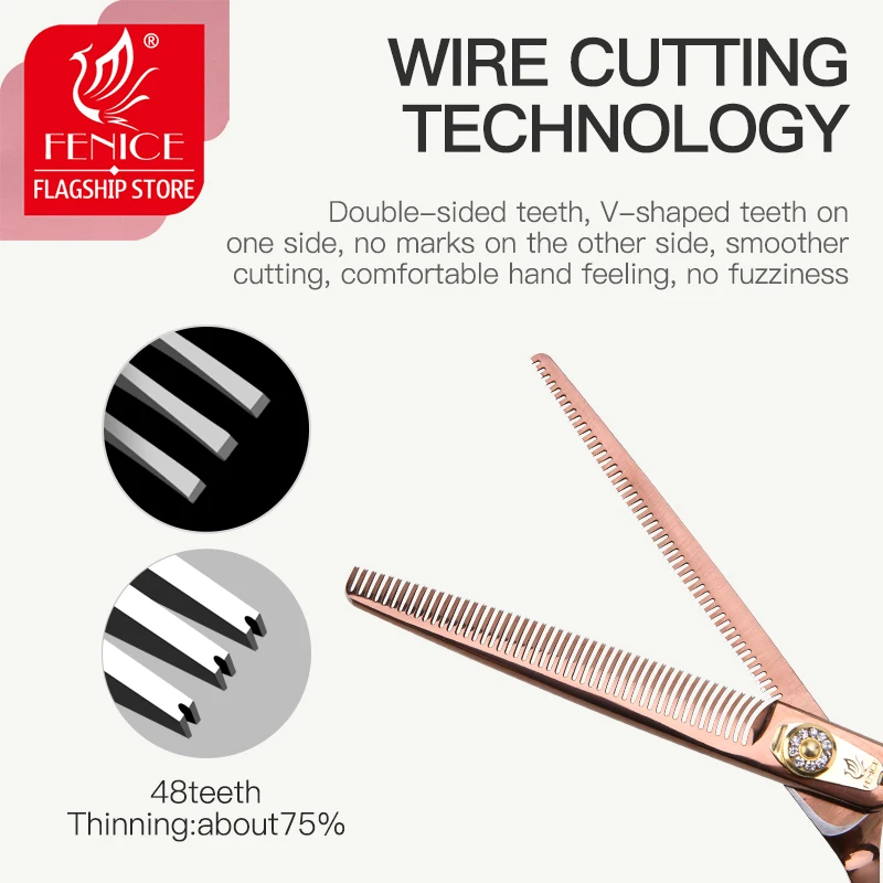 Профессиональные ножницы Fenice для груминга собак 7 0 дюйма двойные домашних